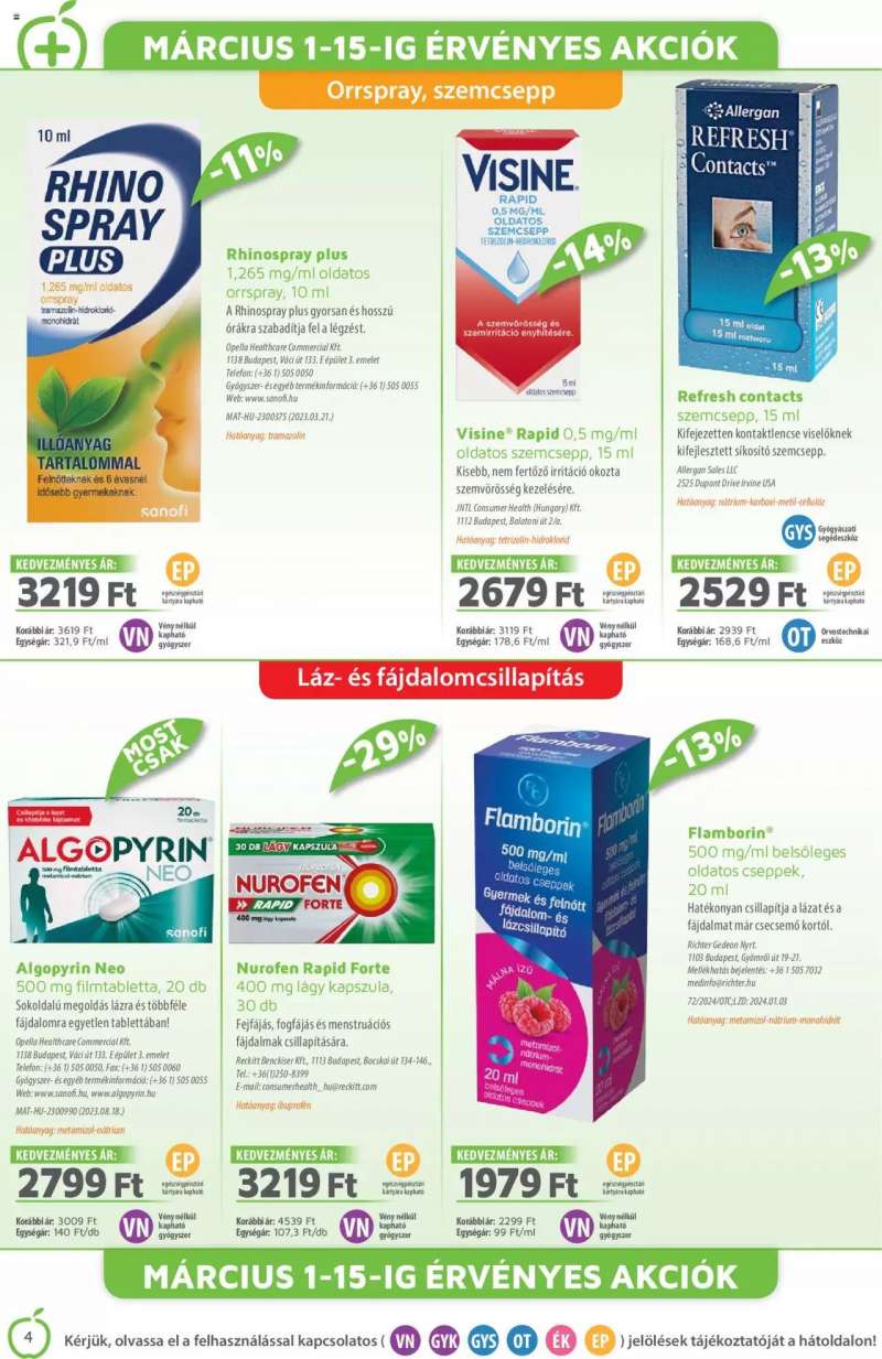 Alma Gyógyszertárak Akciós Újság Alma Gyógyszertárak 4 oldal
