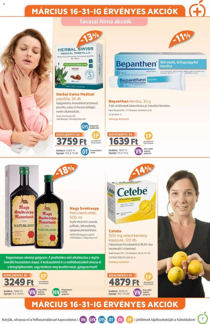 Alma Gyógyszertárak Akciós Újság Alma Gyógyszertárak 7 oldal
