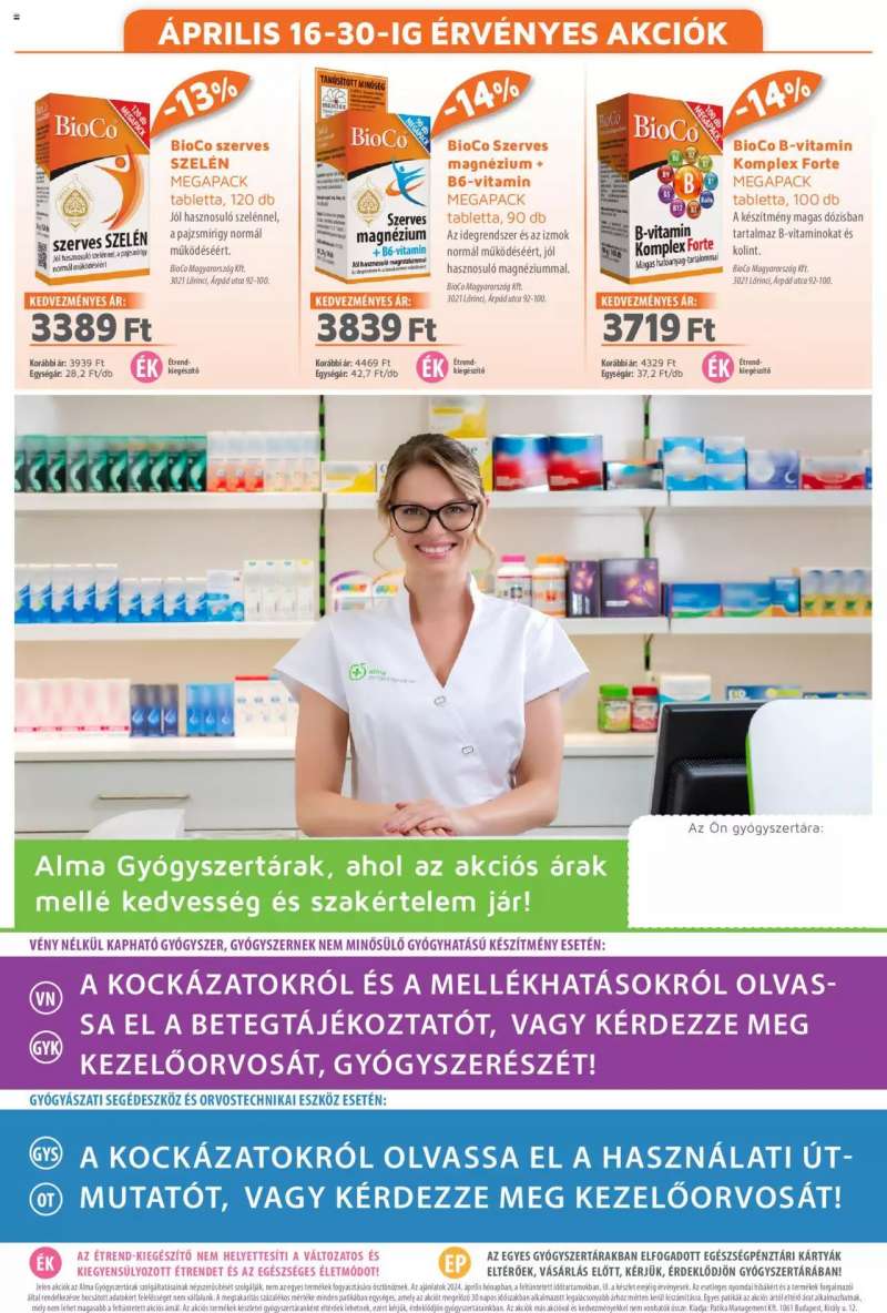 Alma Gyógyszertárak Akciós Újság Alma Gyógyszertárak 20 oldal