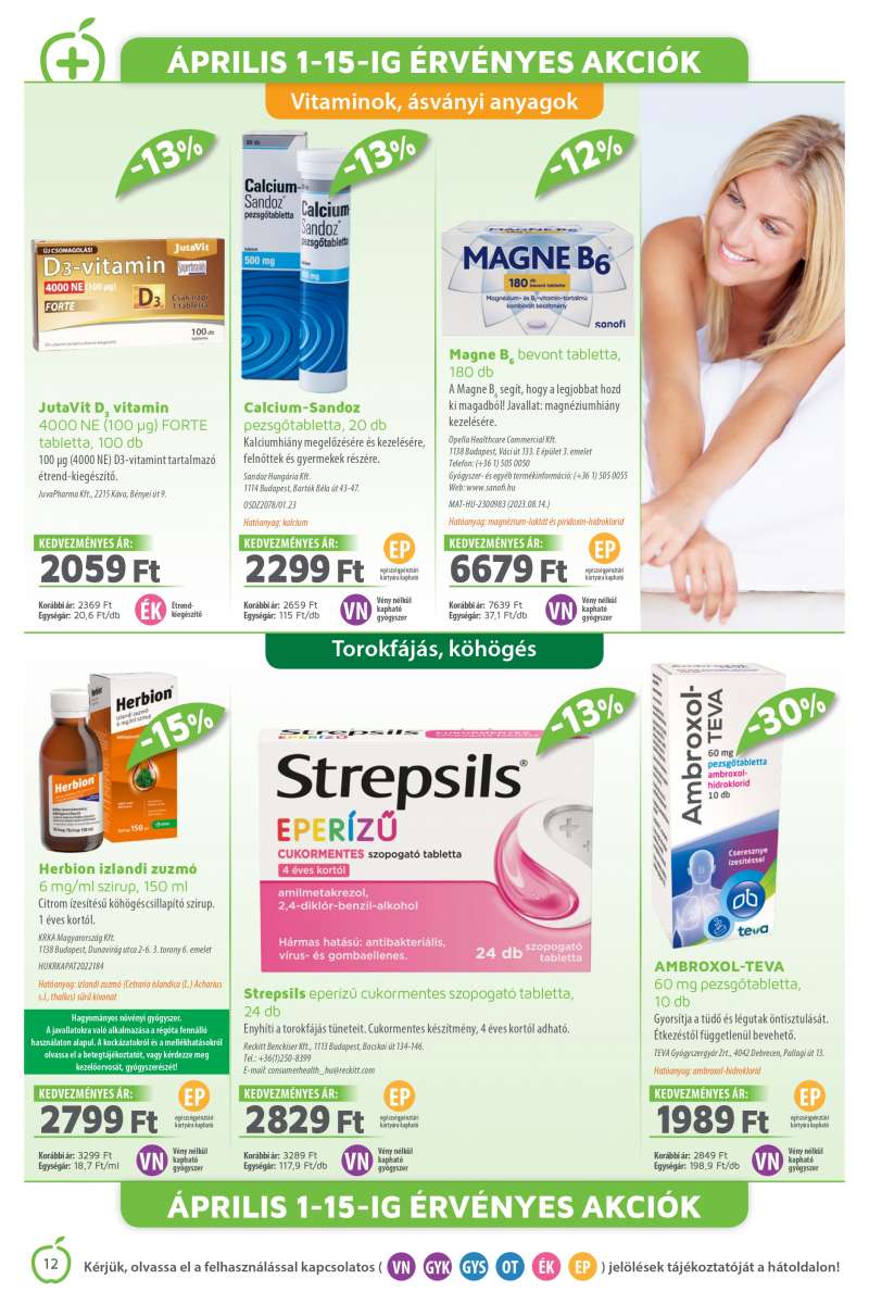 Alma Gyógyszertárak Akciós Újság 12 oldal