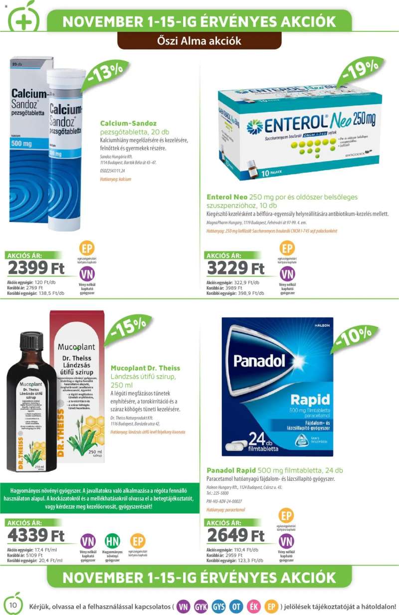 Alma Gyógyszertárak Akciós újság Alma Gyógyszertárak 10 oldal