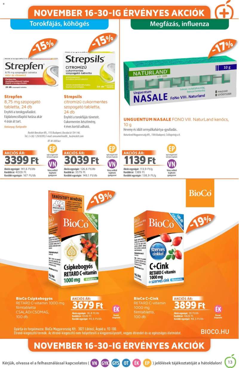 Alma Gyógyszertárak Akciós újság Alma Gyógyszertárak 13 oldal