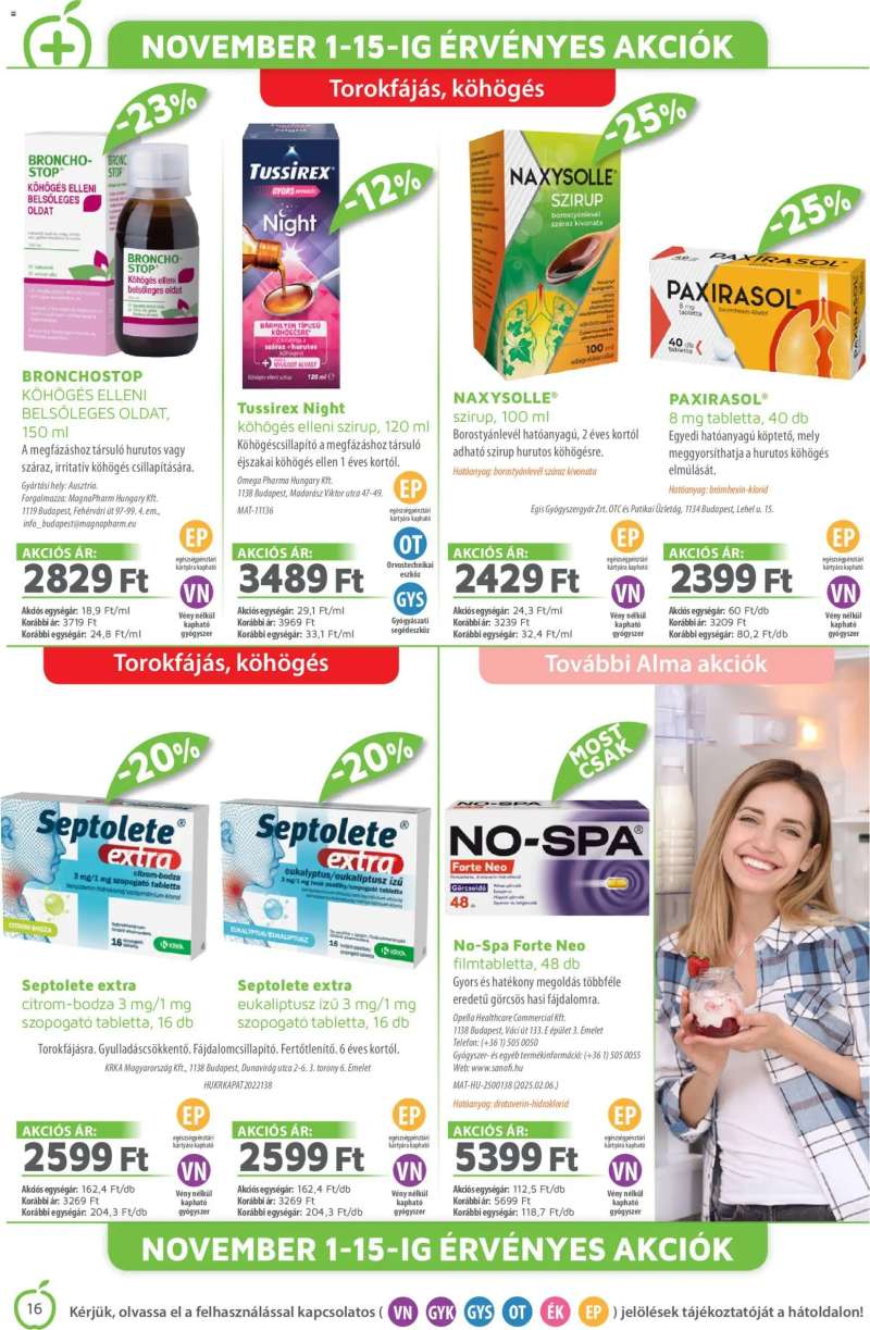 Alma Gyógyszertárak Akciós újság Alma Gyógyszertárak 16 oldal