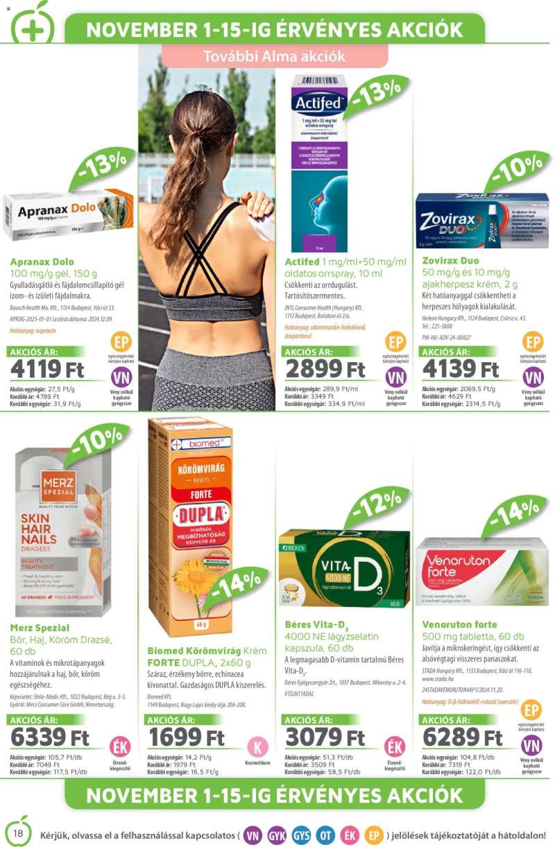 Alma Gyógyszertárak Akciós újság Alma Gyógyszertárak 18 oldal