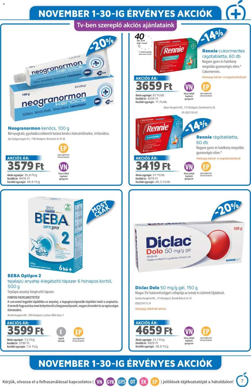 Alma Gyógyszertárak Akciós újság Alma Gyógyszertárak 7 oldal