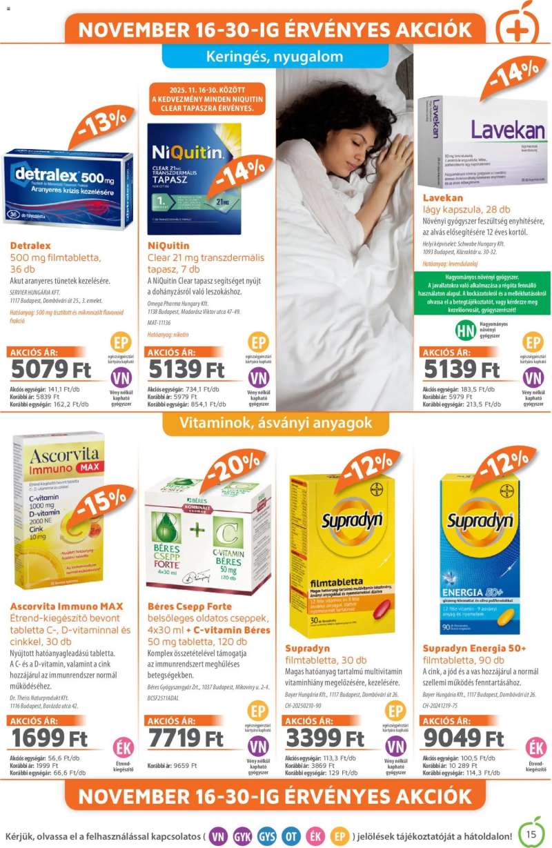 Alma Gyógyszertárak Akciós újság Alma Gyógyszertárak 15 oldal