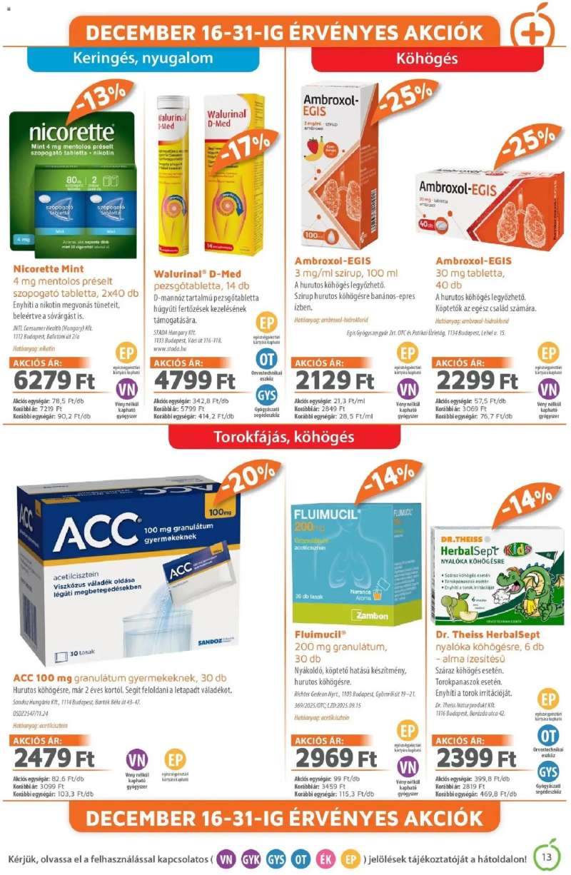 Alma Gyógyszertárak Alma újság érvényessége 2025.12.31-ig 13 oldal