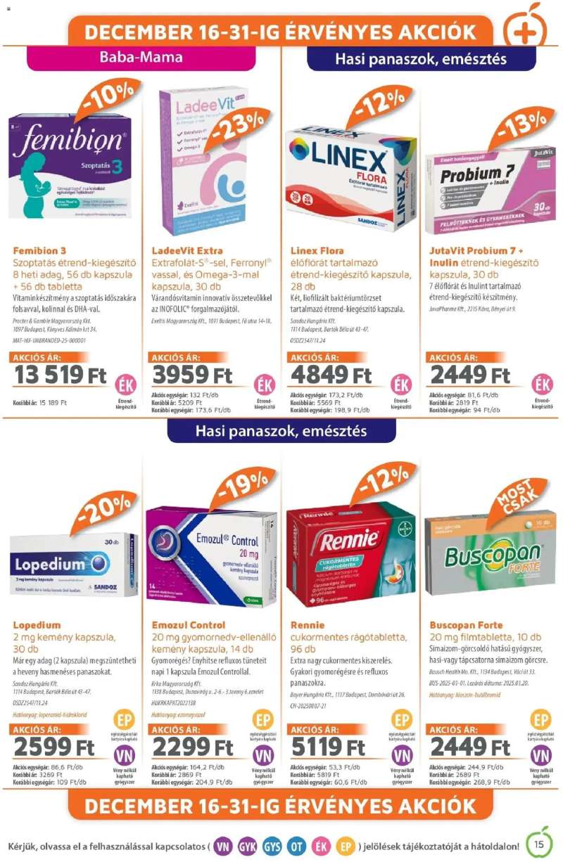 Alma Gyógyszertárak Alma újság érvényessége 2025.12.31-ig 15 oldal