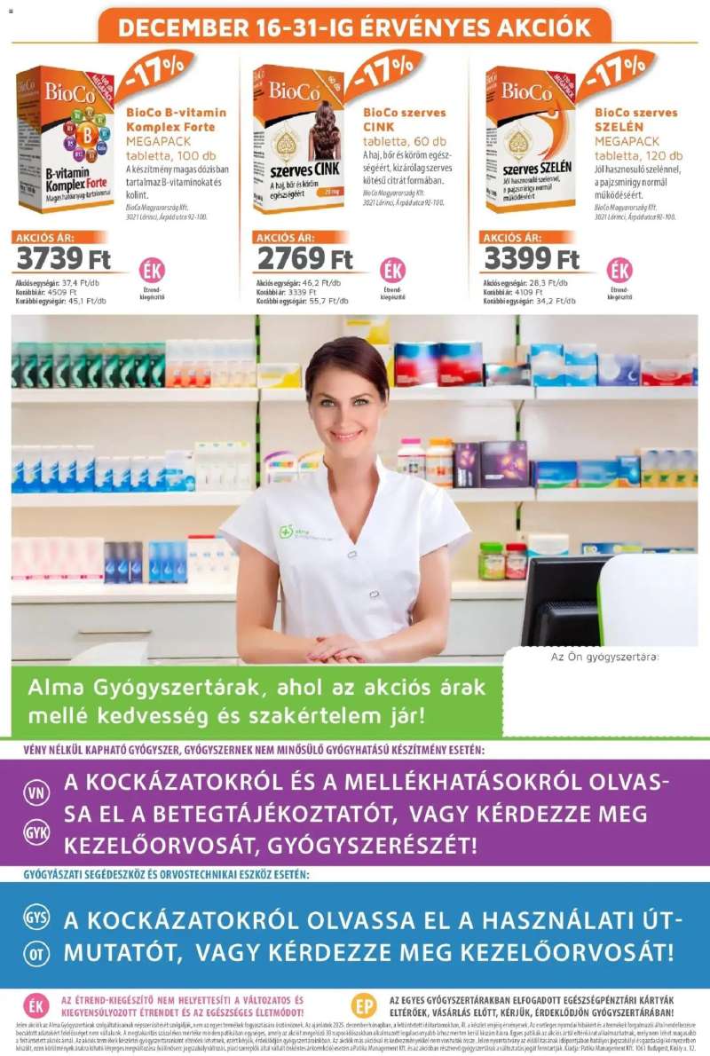 Alma Gyógyszertárak Alma újság érvényessége 2025.12.31-ig 20 oldal