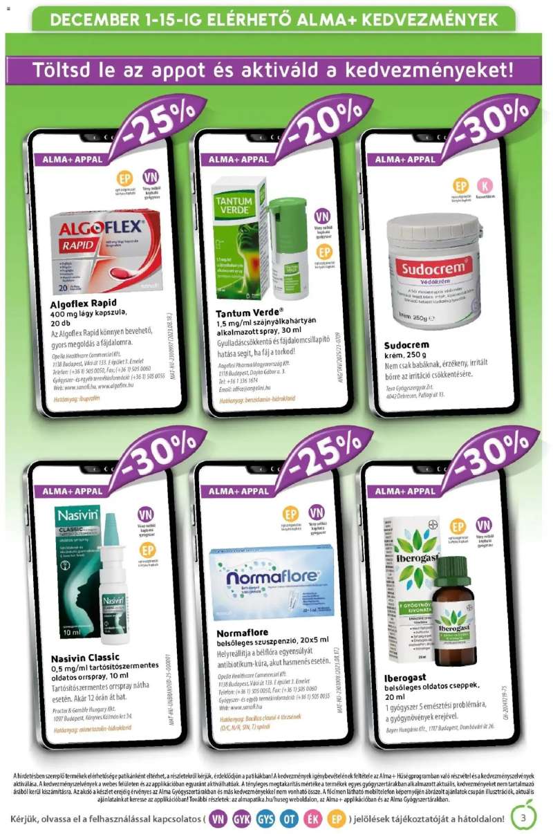 Alma Gyógyszertárak Alma újság érvényessége 2025.12.31-ig 3 oldal