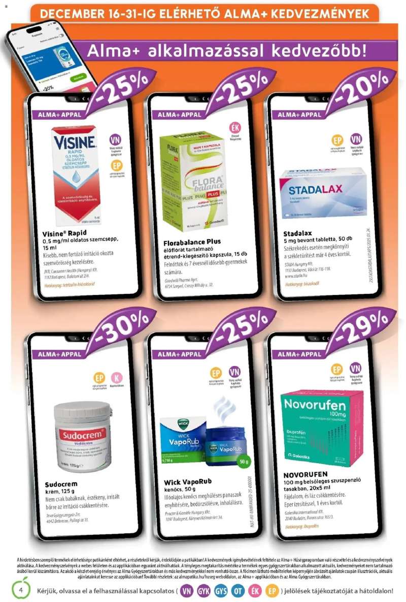 Alma Gyógyszertárak Alma újság érvényessége 2025.12.31-ig 4 oldal