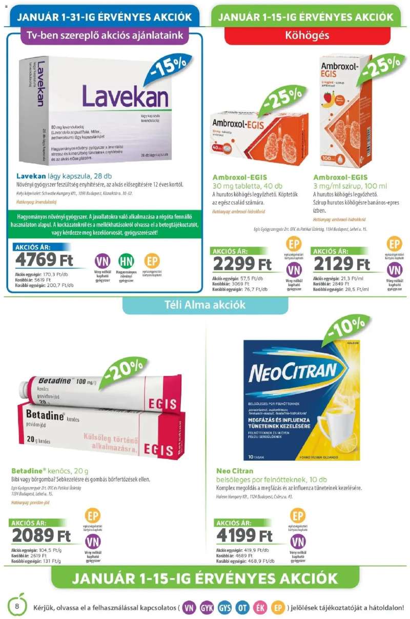 Alma Gyógyszertárak Alma újság érvényessége 2026.01.31-ig 8 oldal