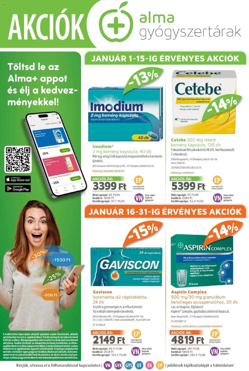 Alma Gyógyszertárak Akciós újság Alma Gyógyszertárak 1 oldal
