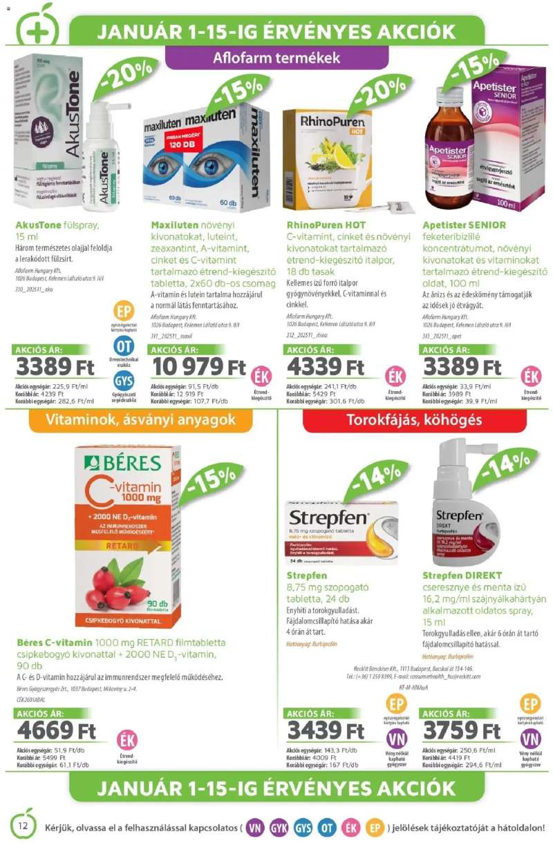 Alma Gyógyszertárak Akciós újság Alma Gyógyszertárak 12 oldal