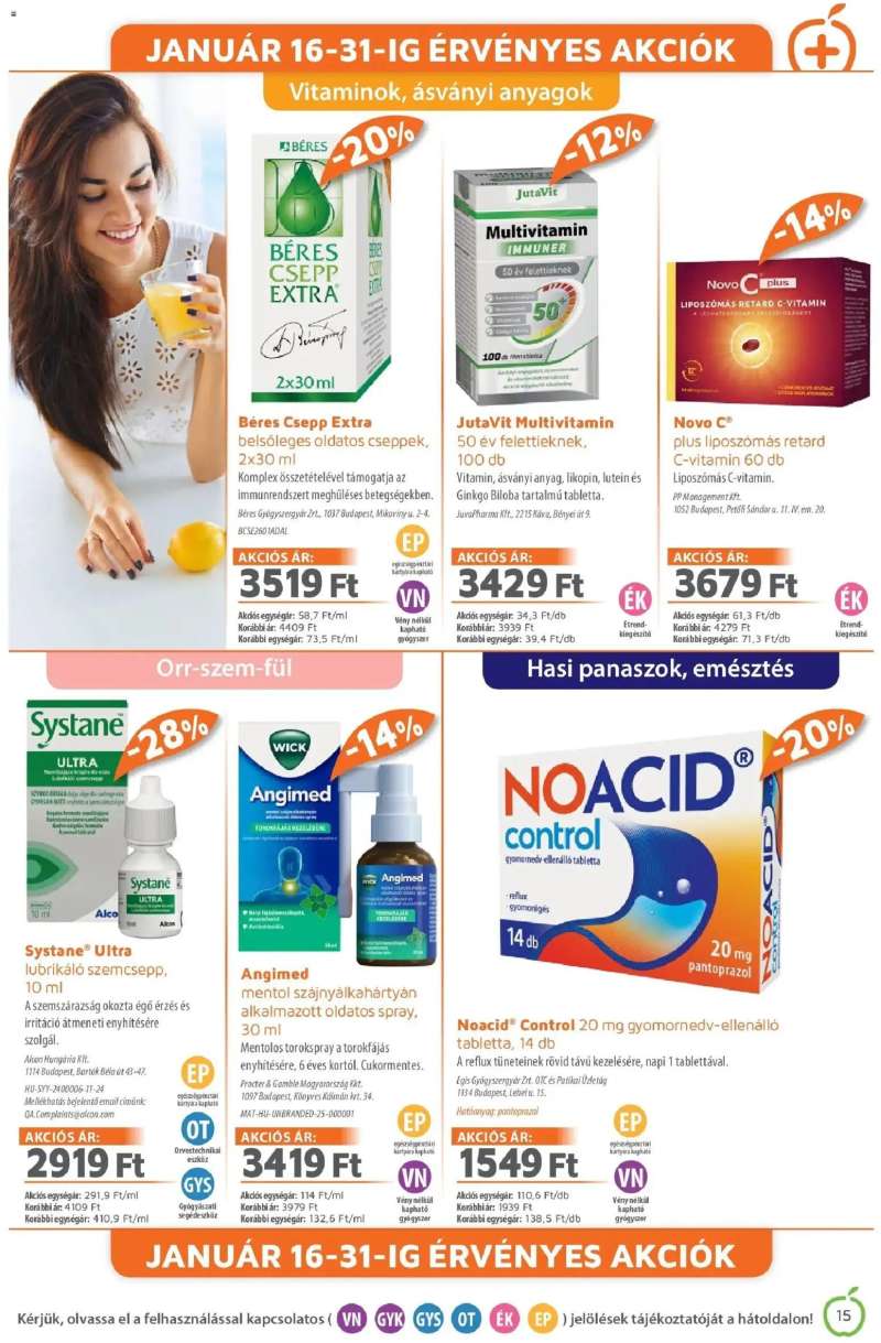 Alma Gyógyszertárak Akciós újság Alma Gyógyszertárak 15 oldal