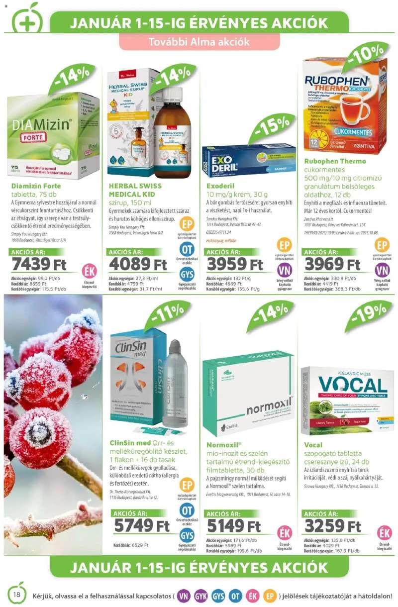 Alma Gyógyszertárak Akciós újság Alma Gyógyszertárak 18 oldal