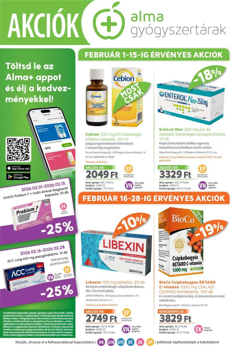 Alma Gyógyszertárak Akciós újság Alma Gyógyszertárak 1 oldal