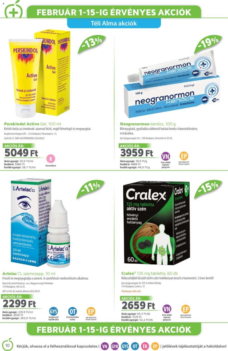 Alma Gyógyszertárak Akciós újság Alma Gyógyszertárak 10 oldal