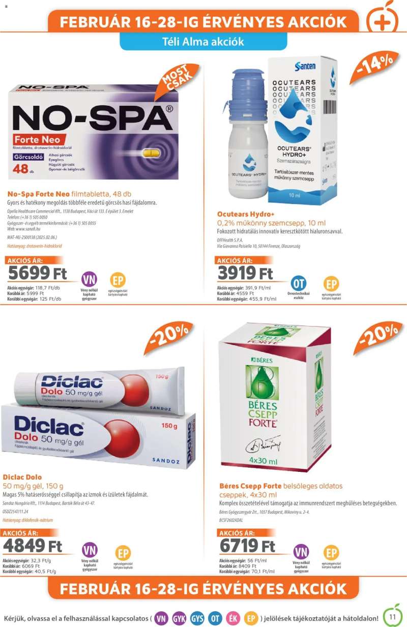 Alma Gyógyszertárak Akciós újság Alma Gyógyszertárak 11 oldal