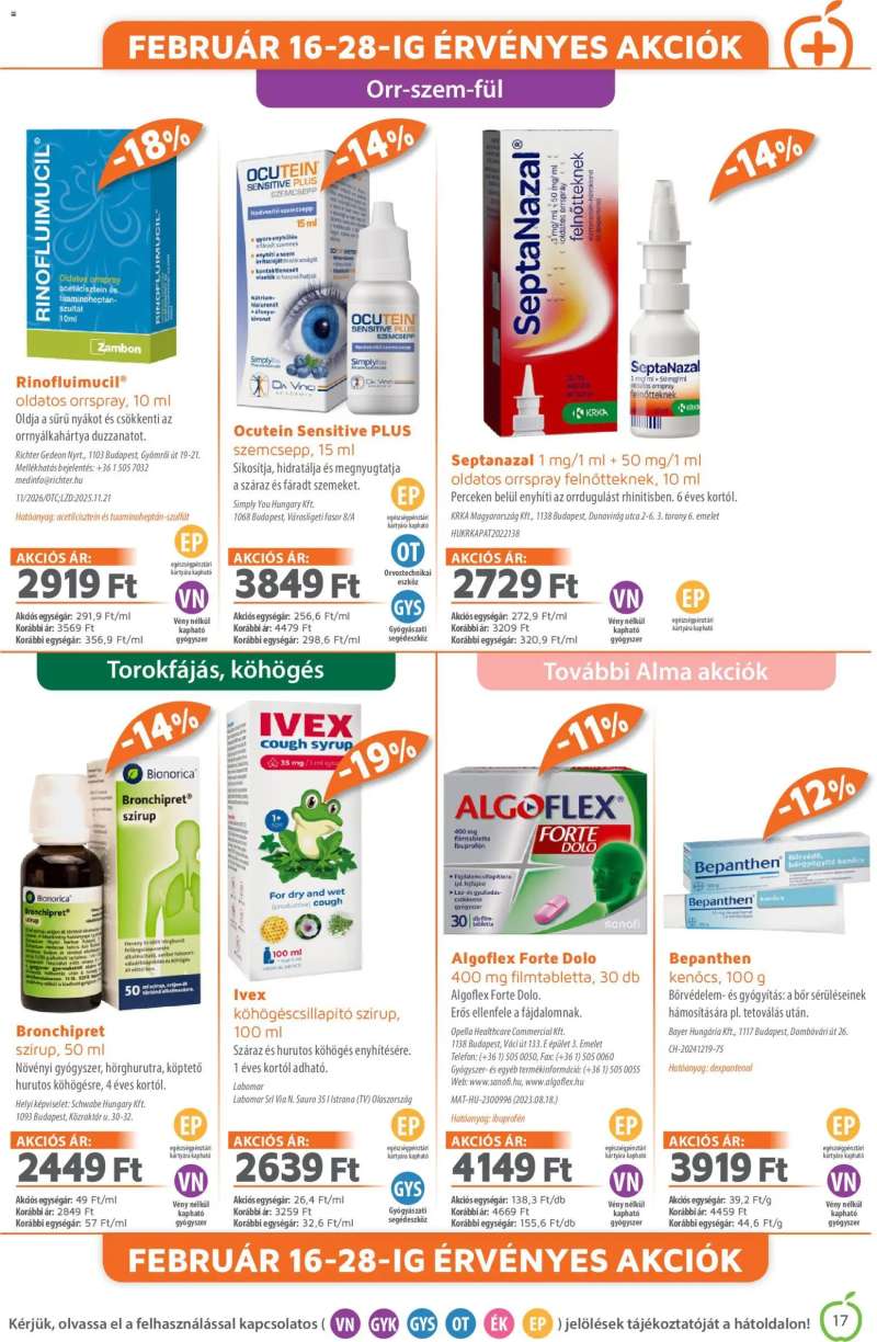 Alma Gyógyszertárak Akciós újság Alma Gyógyszertárak 17 oldal