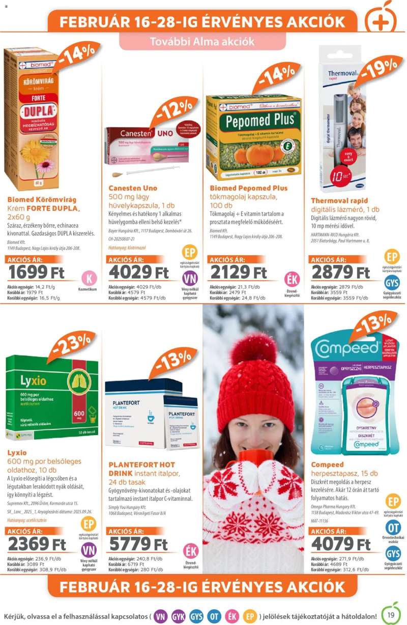 Alma Gyógyszertárak Akciós újság Alma Gyógyszertárak 19 oldal