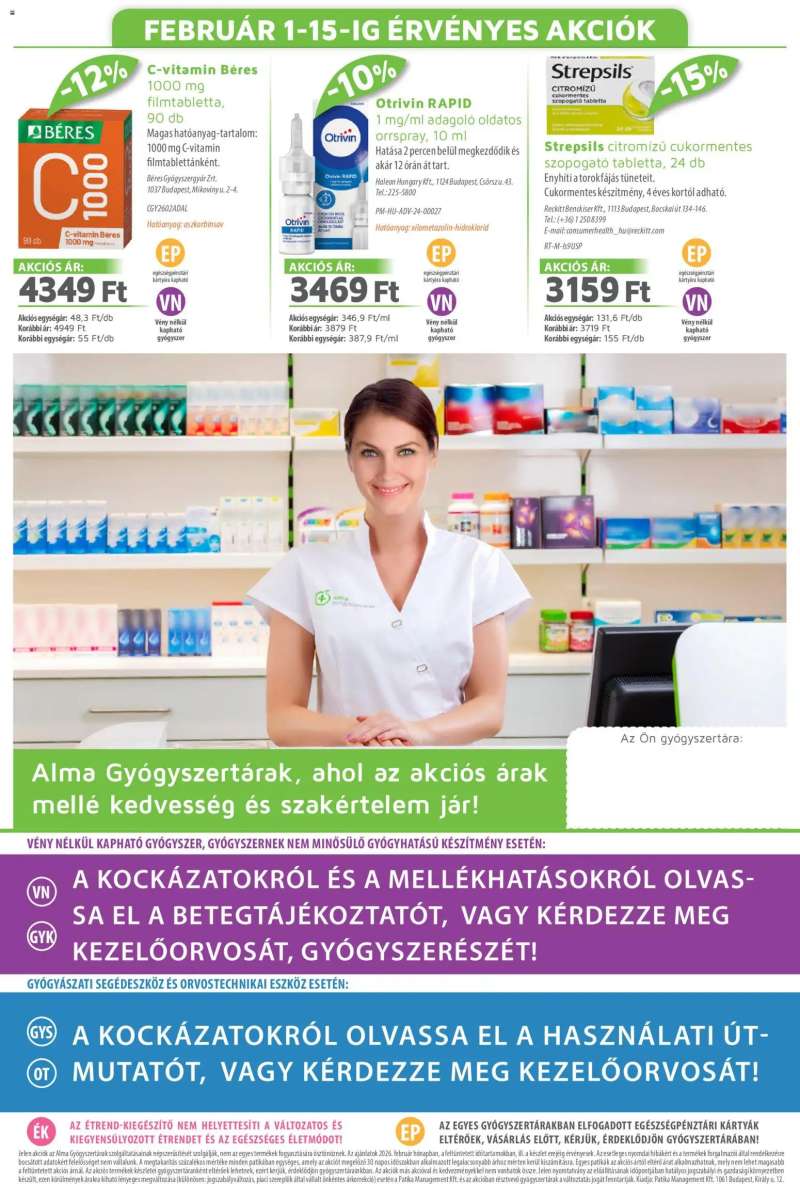 Alma Gyógyszertárak Akciós újság Alma Gyógyszertárak 20 oldal