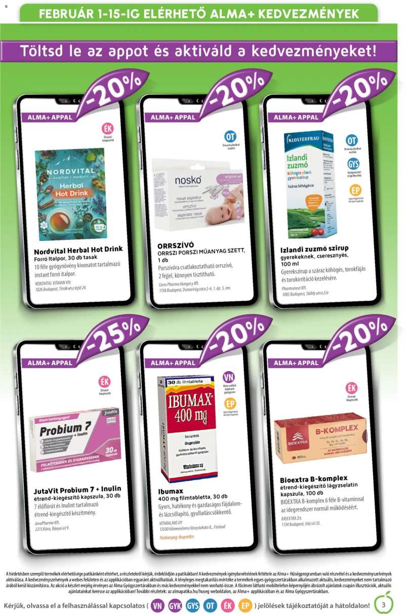 Alma Gyógyszertárak Akciós újság Alma Gyógyszertárak 3 oldal