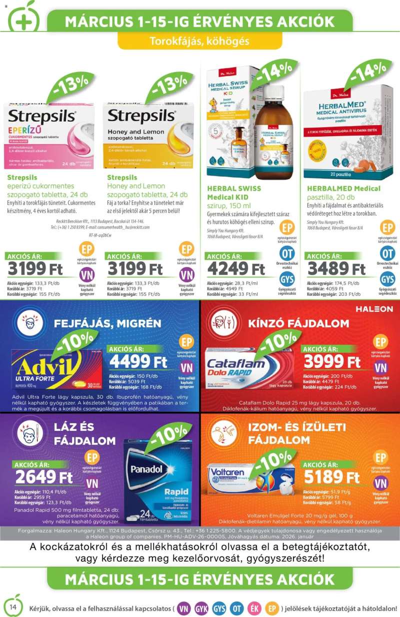 Alma Gyógyszertárak Alma Gyógyszertárak akciós újság 14 oldal