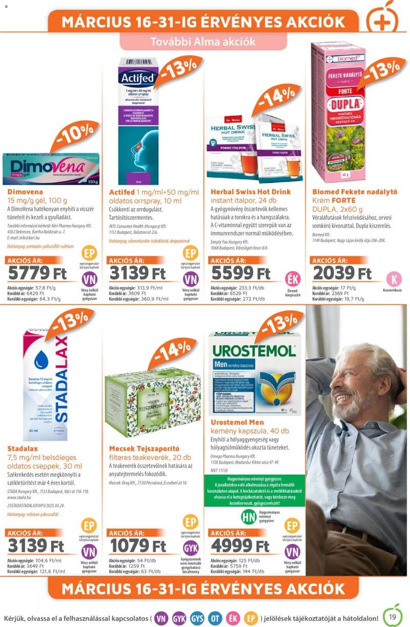 Alma Gyógyszertárak Alma Gyógyszertárak akciós újság 19 oldal