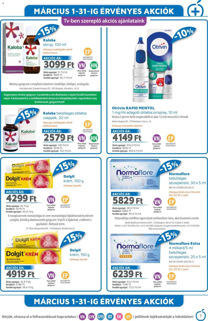 Alma Gyógyszertárak Alma Gyógyszertárak akciós újság 7 oldal