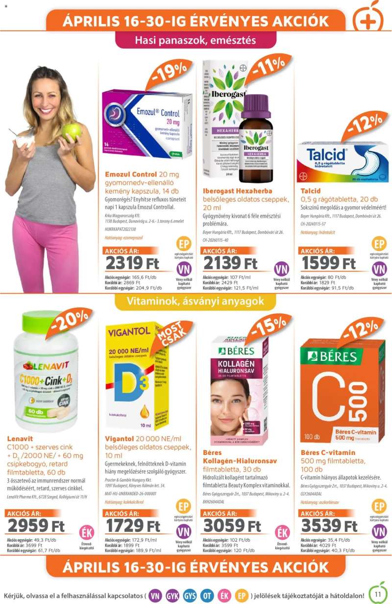 Alma Gyógyszertárak Alma Gyógyszertárak akciós újság 11 oldal