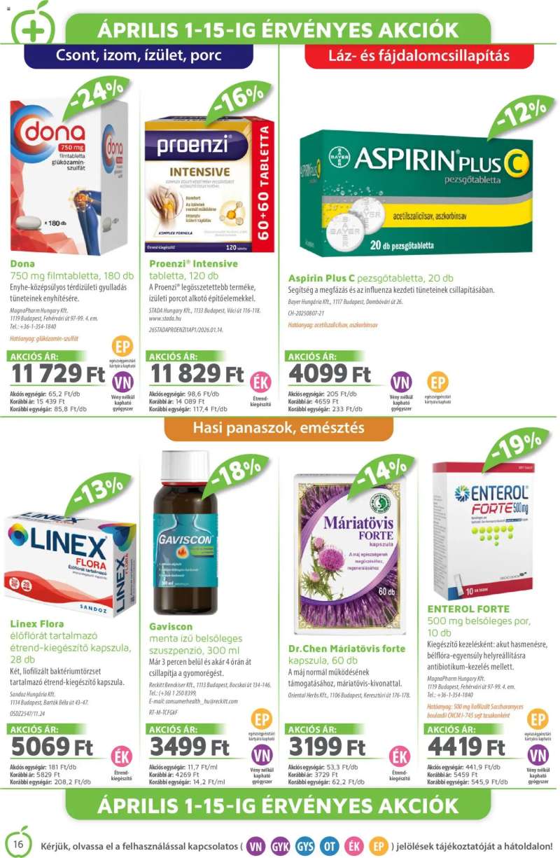 Alma Gyógyszertárak Alma Gyógyszertárak akciós újság 16 oldal