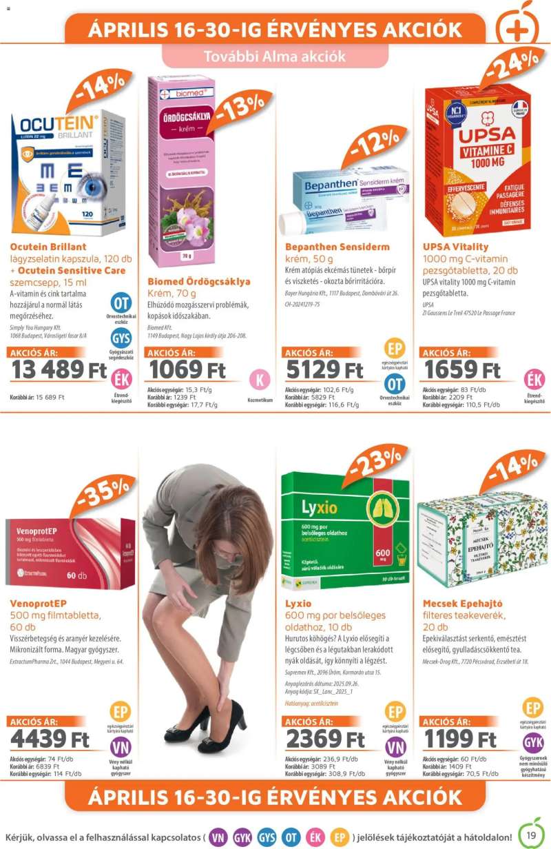 Alma Gyógyszertárak Alma Gyógyszertárak akciós újság 19 oldal