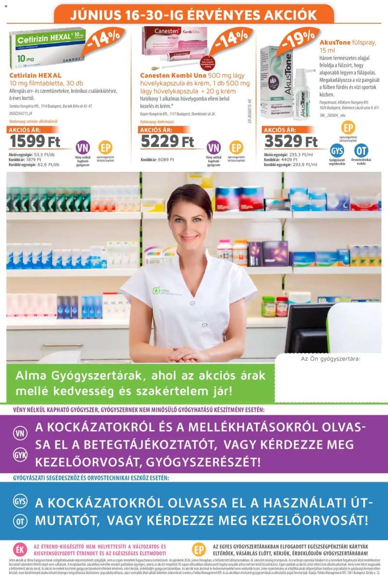 Alma Gyógyszertárak Alma Gyógyszertárak akciós újság 20 oldal