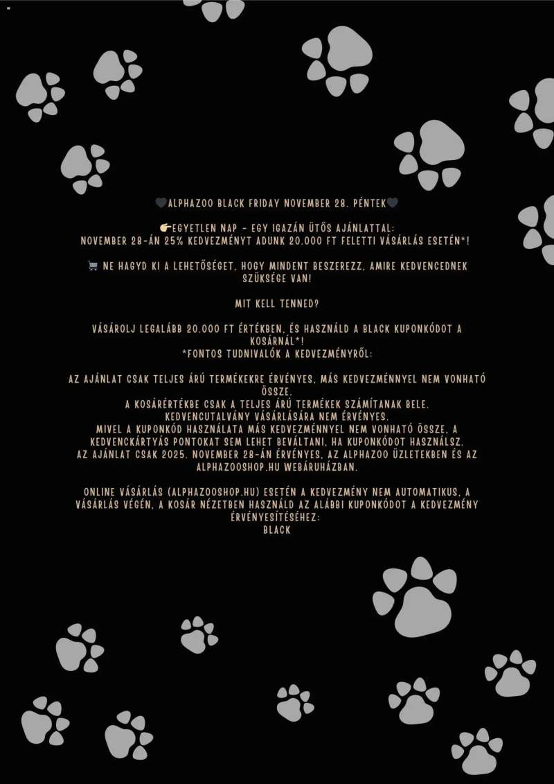 AlphaZoo Black Friday 2 oldal