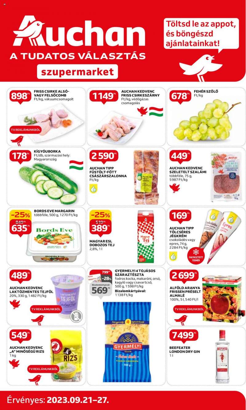 Auchan Szupermarket akciós újság 1 oldal