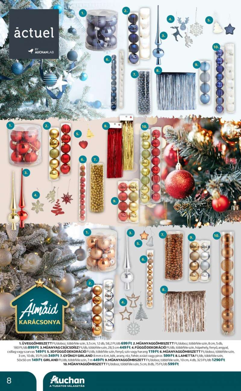 Auchan Hipermarket karácsonyi dekoráció ajánlatok 8 oldal