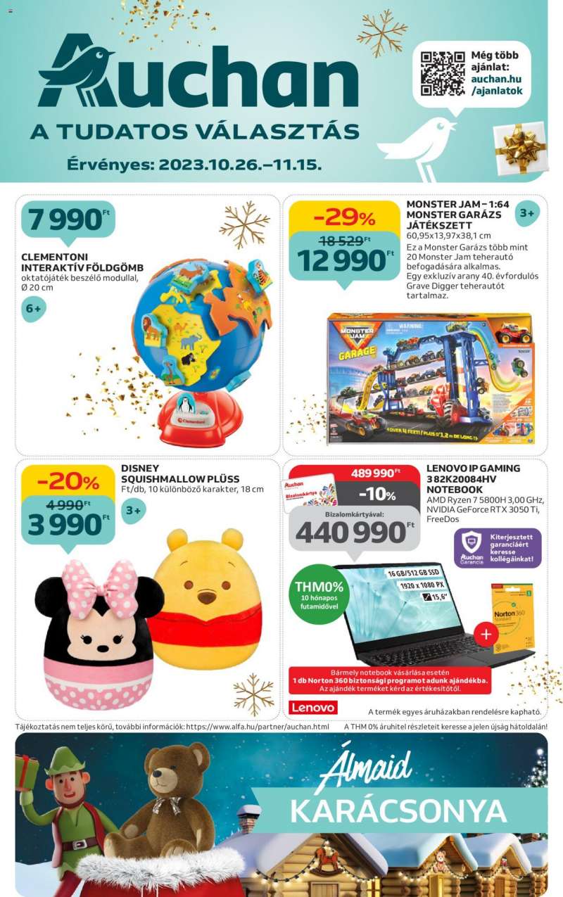 Auchan Karácsonyi játék katalógus 1 oldal