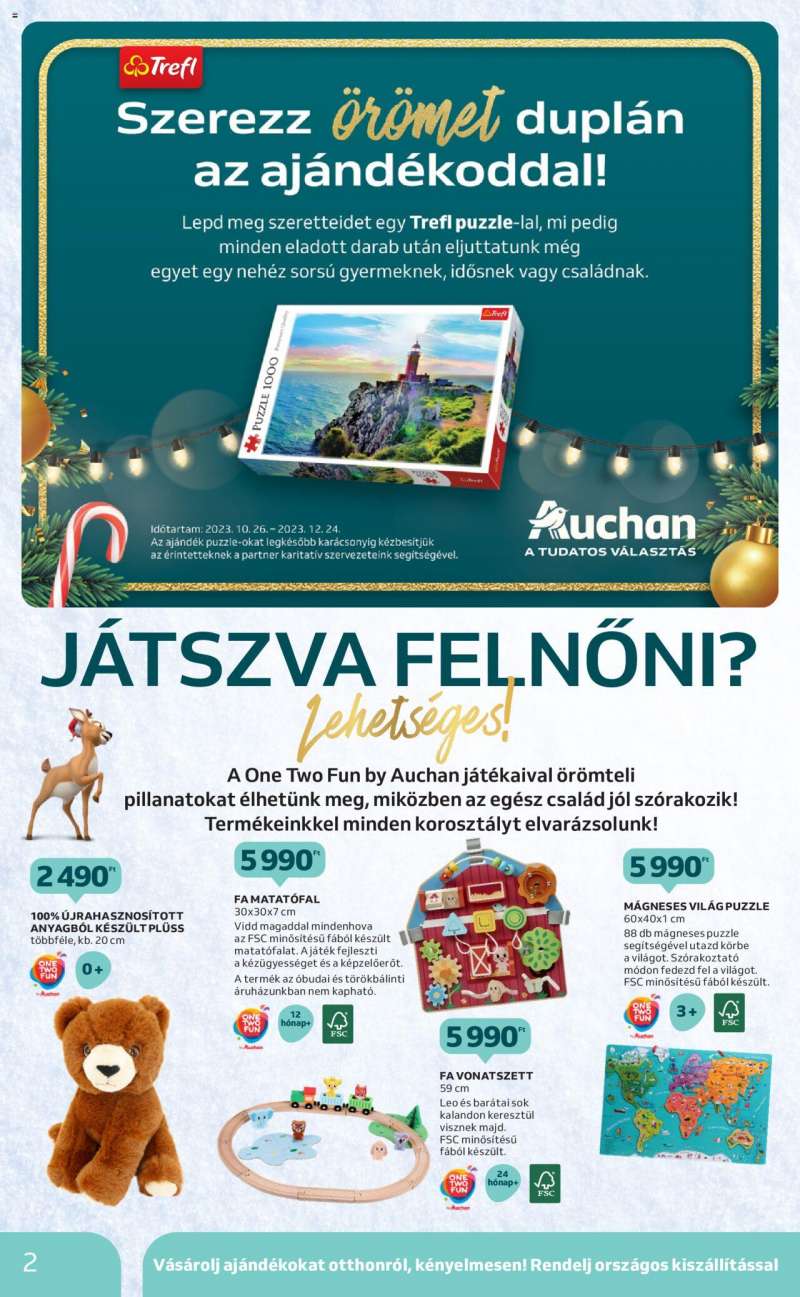 Auchan Karácsonyi játék katalógus 2 oldal