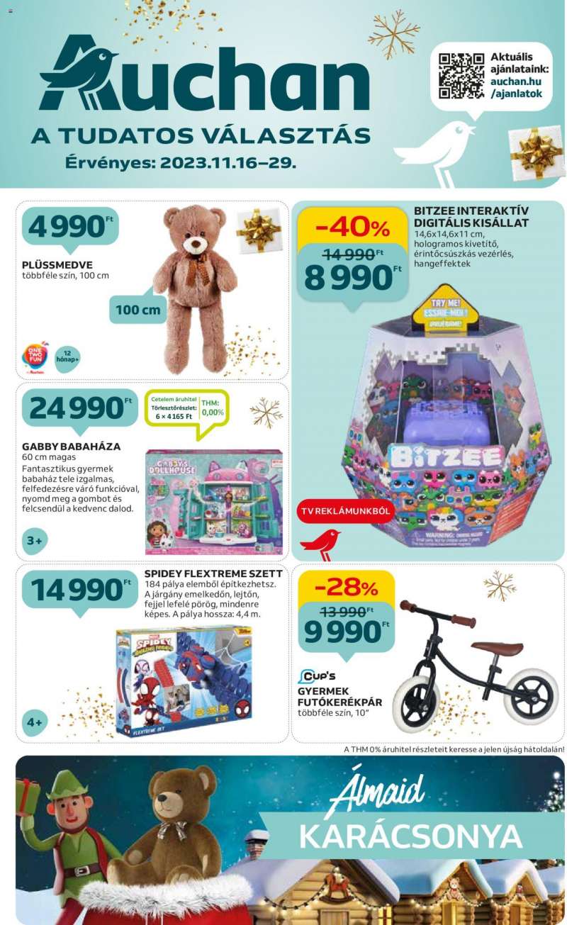 Auchan Hipermarket karácsonyi játék katalógus 1 oldal