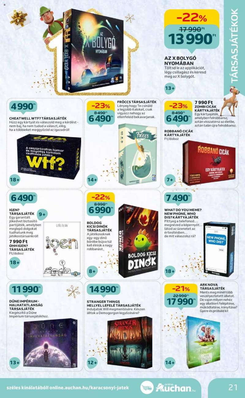 Auchan Hipermarket karácsonyi játék katalógus 21 oldal