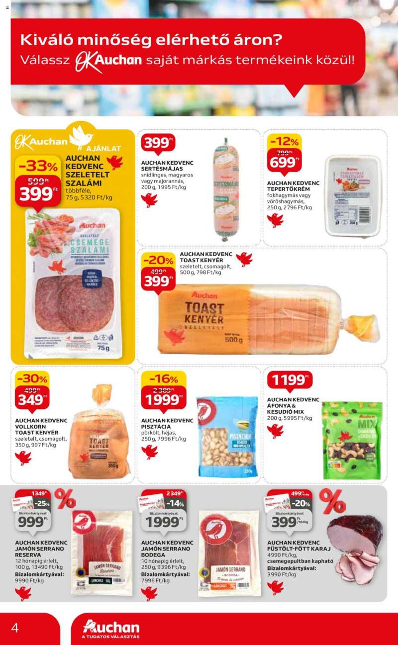 Auchan Hipermarket saját márkás ajánlatok 4 oldal