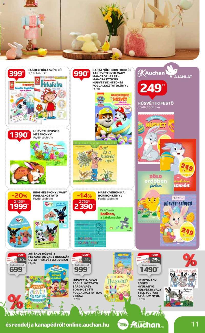 Auchan Hipermarket húsvéti nem élelmiszer ajánlatok 11 oldal