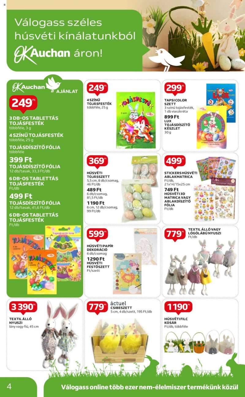 Auchan Hipermarket húsvéti nem élelmiszer ajánlatok 4 oldal