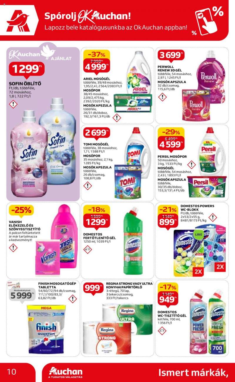 Auchan Hipermarket ismert márka ajánlatok 10 oldal