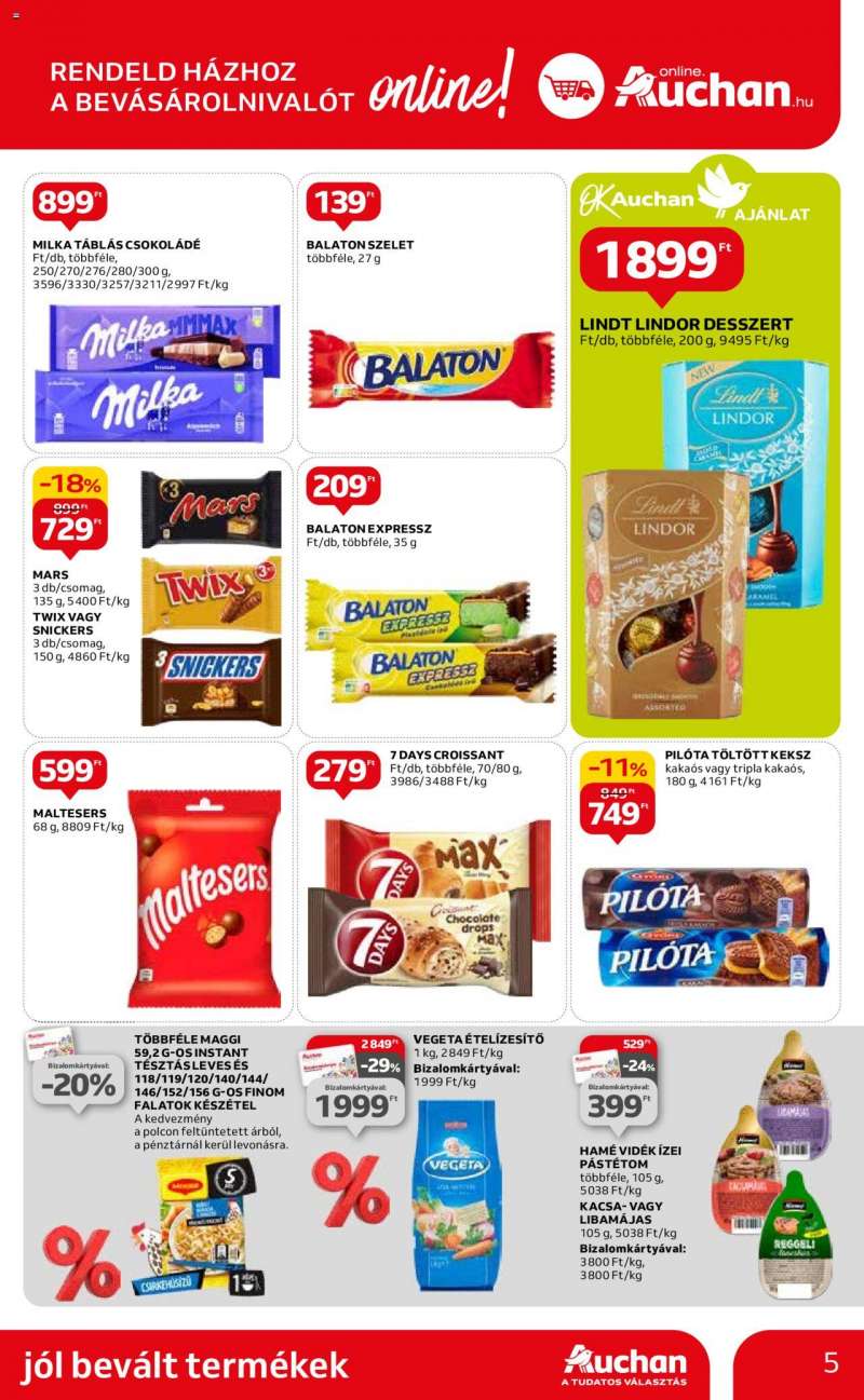 Auchan Hipermarket ismert márka ajánlatok 5 oldal