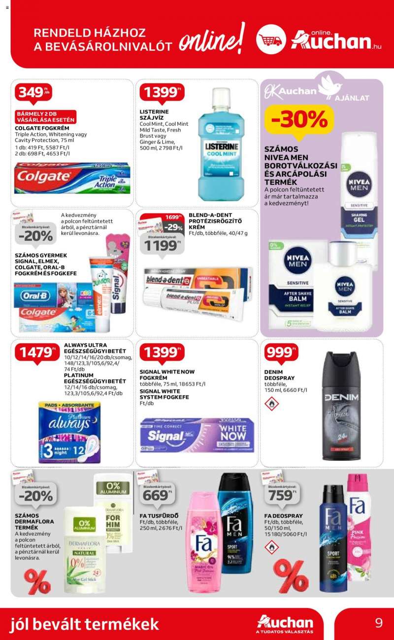 Auchan Hipermarket ismert márka ajánlatok 9 oldal