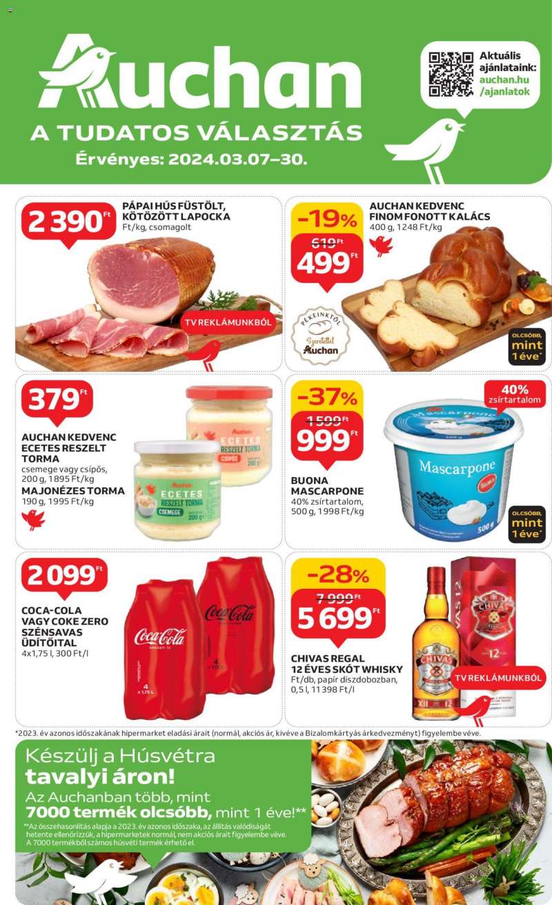 Auchan Hipermarket húsvéti élelmiszer ajánlatok 1 oldal