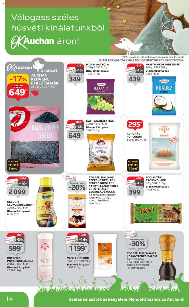 Auchan Hipermarket húsvéti élelmiszer ajánlatok 14 oldal