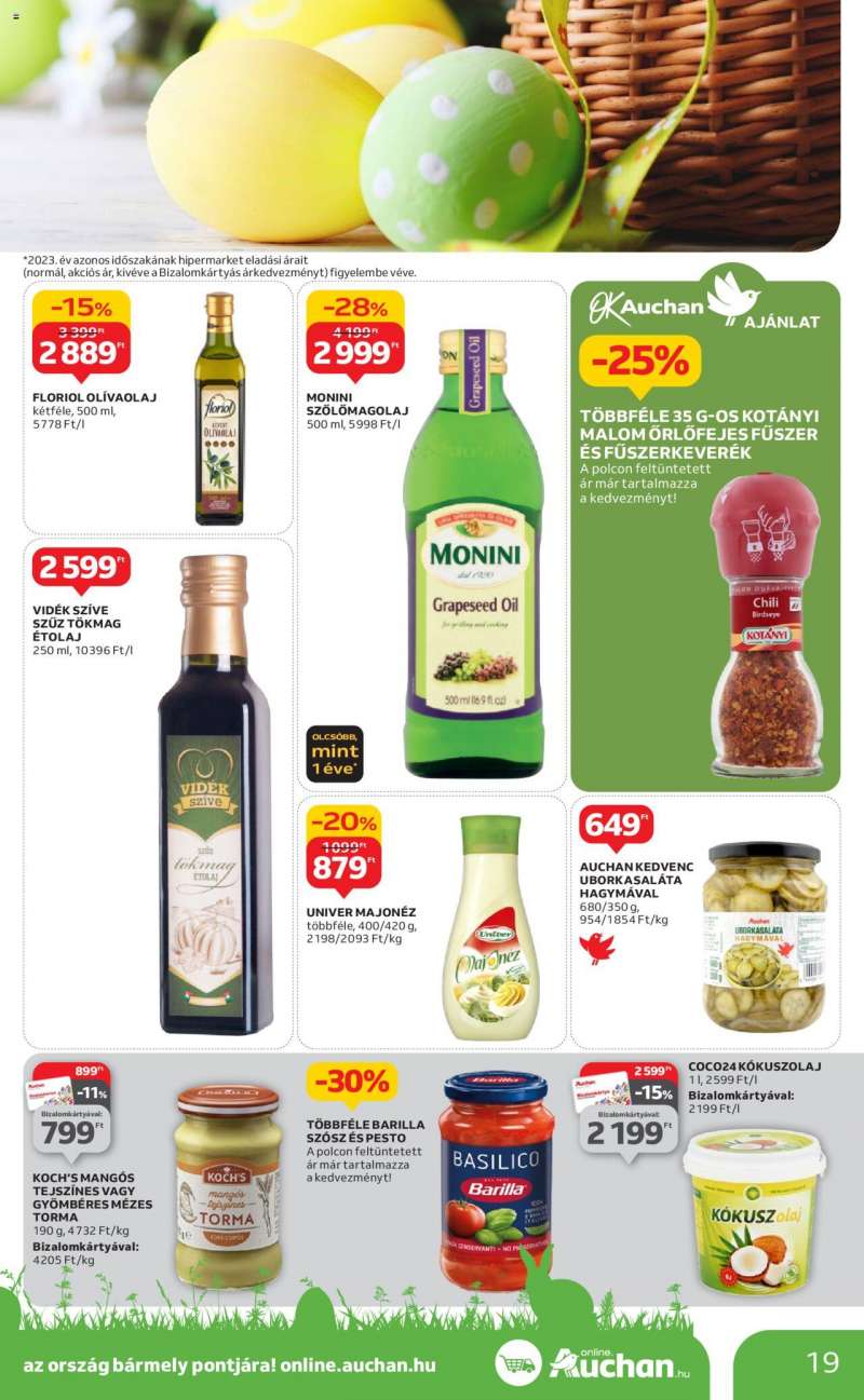Auchan Hipermarket húsvéti élelmiszer ajánlatok 19 oldal